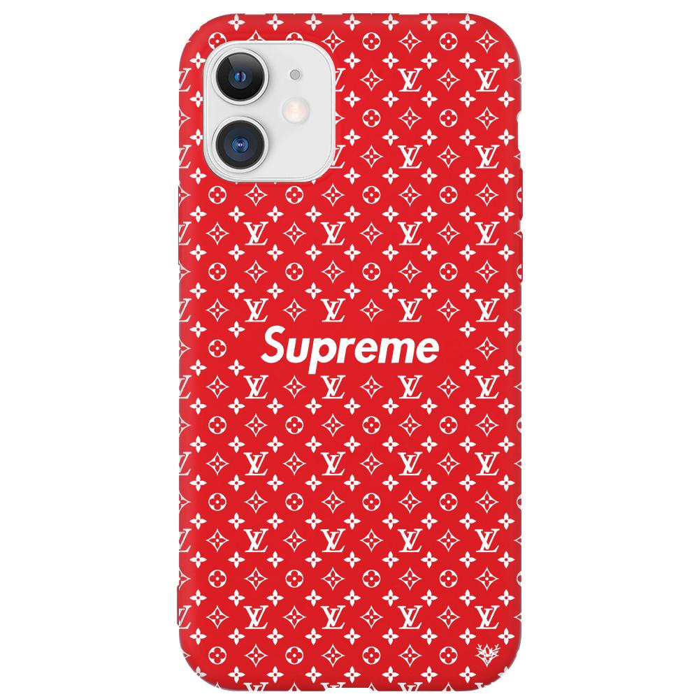 $26.65 Classic Flower LV Leather Back Case For iPhone 11 Pro Max - Supreme  Red