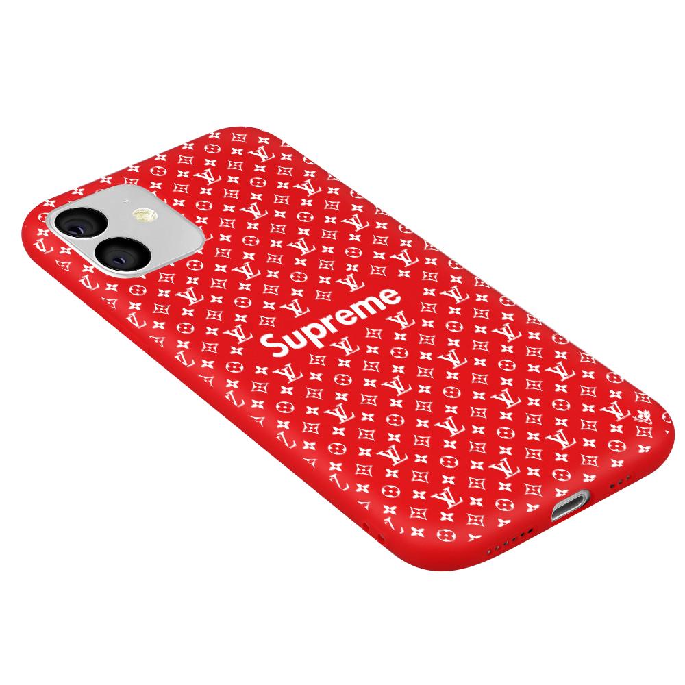 Louis Vuitton Supreme iPhone 11 Phone Case Red – World Leather Design