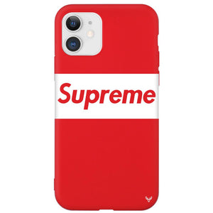 Louis Vuitton Supreme Iphone 11 Phone Case Red World Leather Design