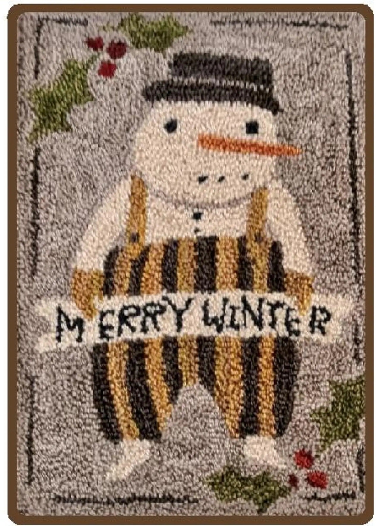 Merry Winter Snowman Punch Needle Pattern designed by Robin Leuschen