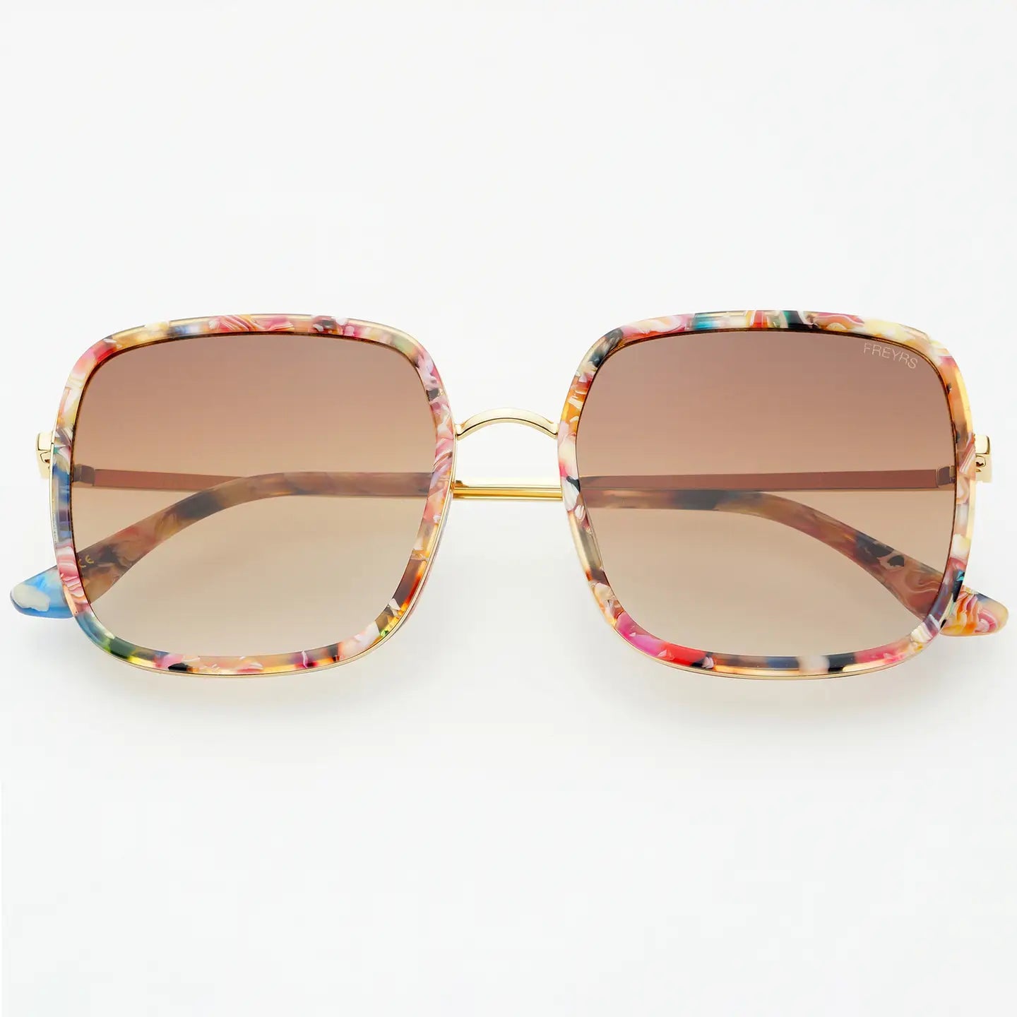 FREYRS - Cosmo Acetate Womens Square Sunglasses - Rose Tortoise