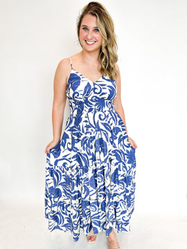 Sea Blue Midi Dress