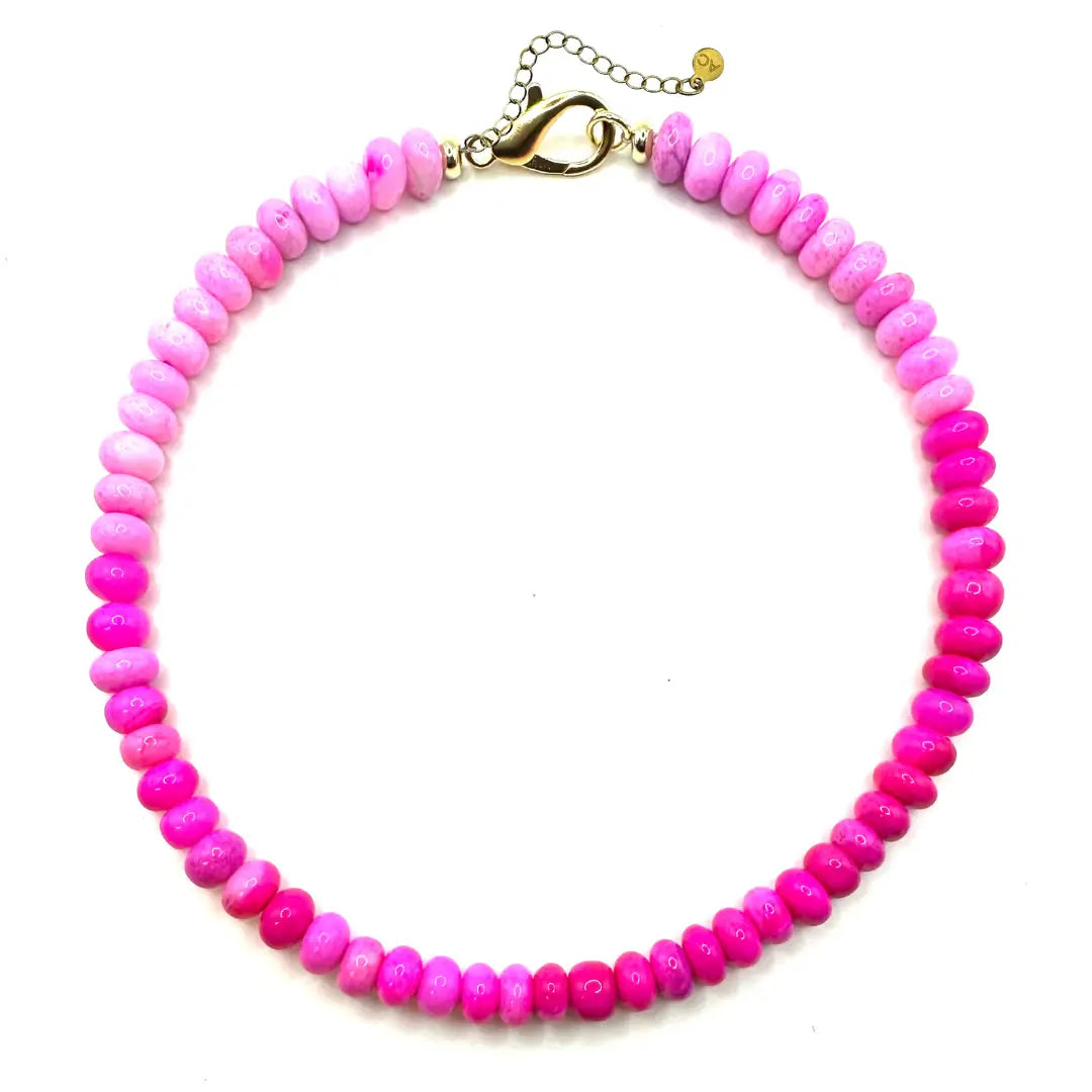 Pink Sangria Beaded Necklace