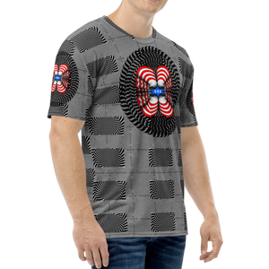 Smooth Hypnotic Skull USA Flag  AOP T-shirt