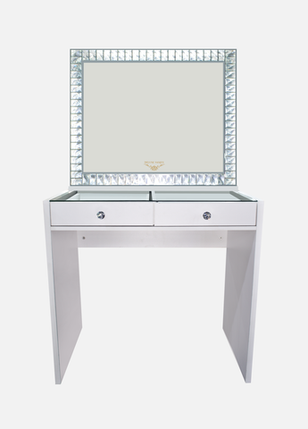 Small Desk With Crystal Mirror Xl Deluxe Vanity More