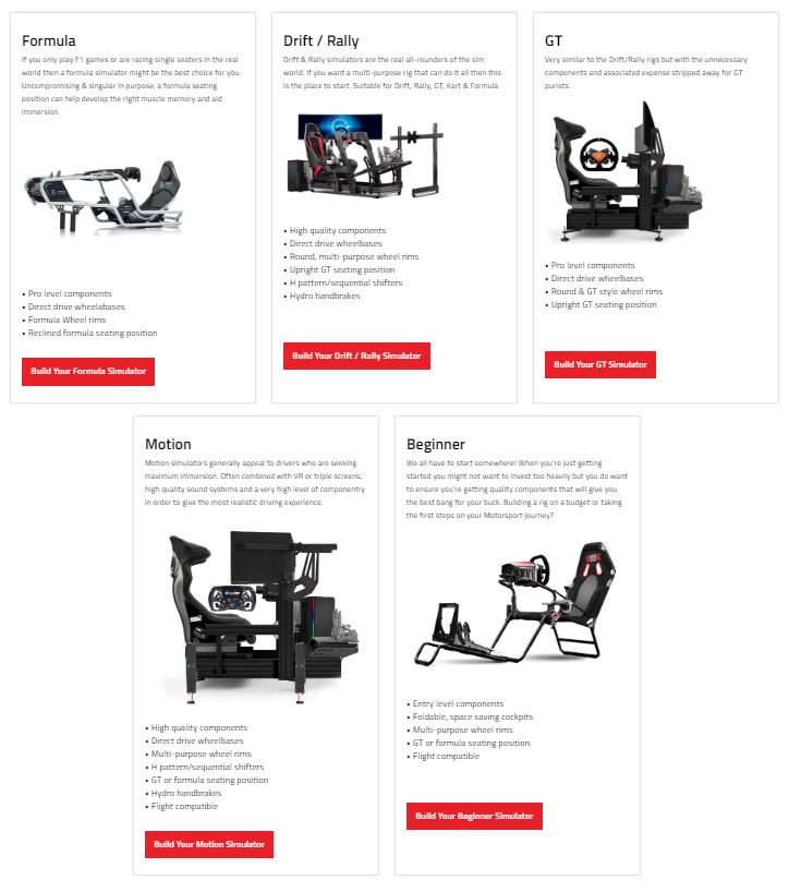 Sim Rig Set Up Builder