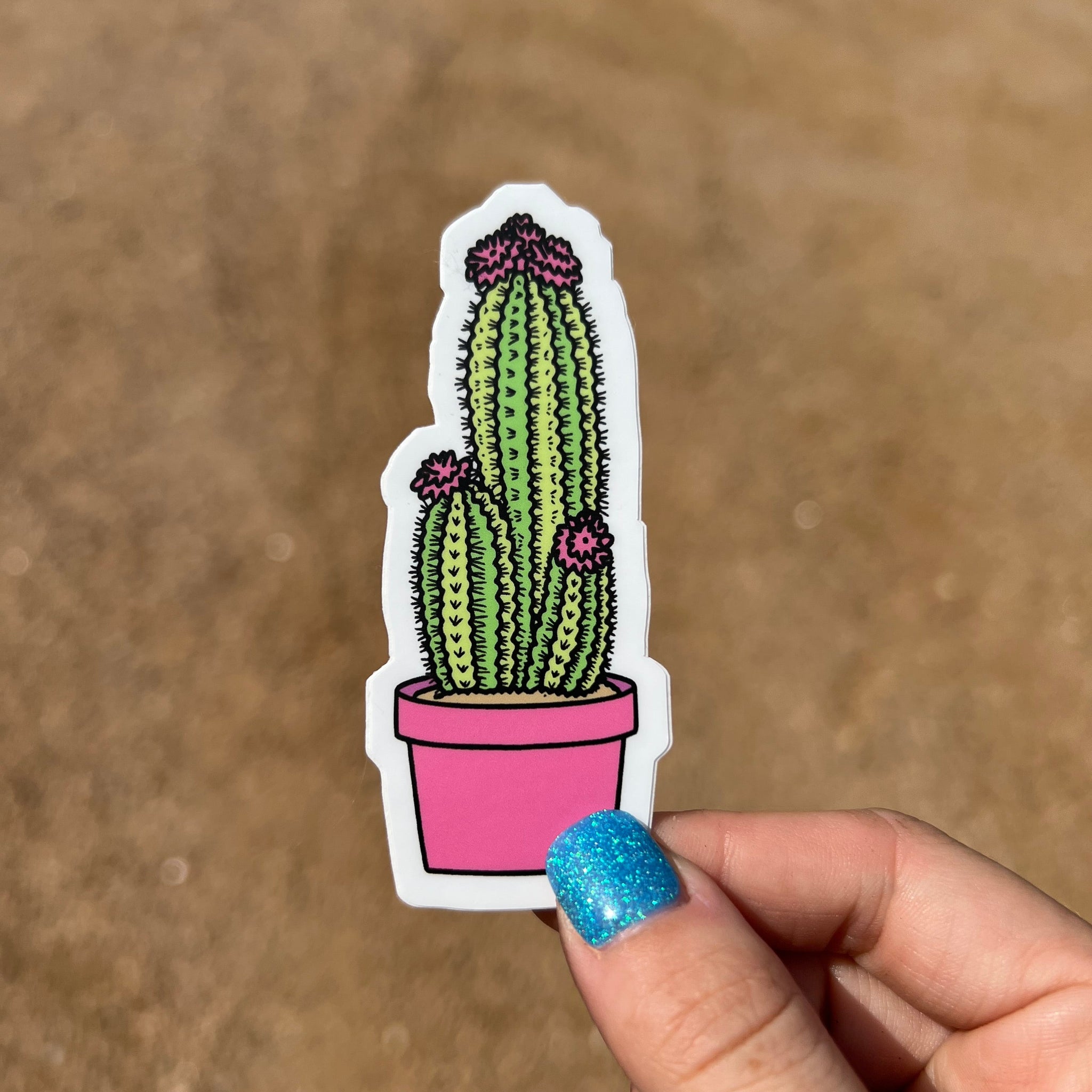 Flower Cactus Sticker – Wild Junkie