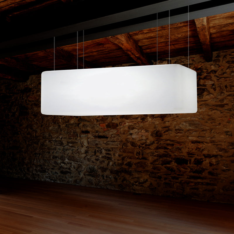 Lineare Pendelleuchte, 100 cm lange LED Hängelampe, 100 x 50 cm, E27 G