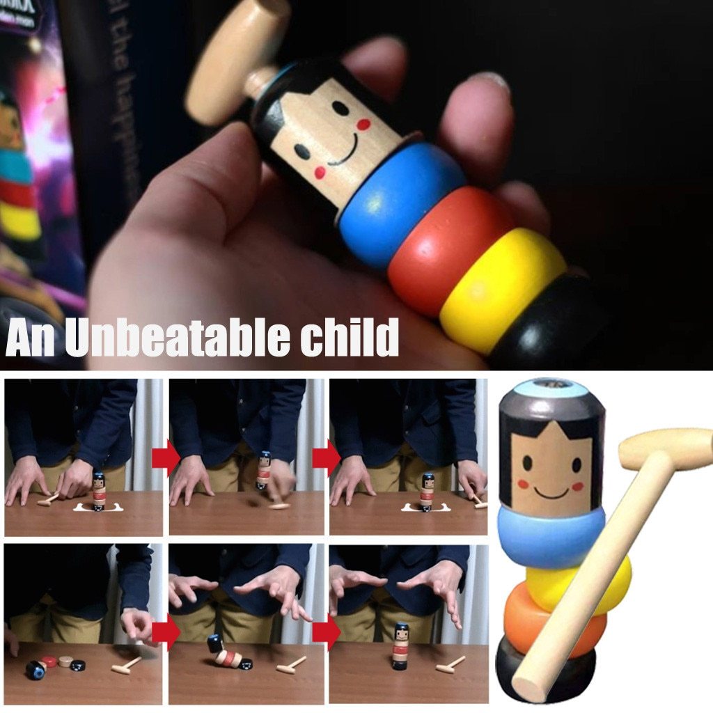 unbreakable wooden man magic toy