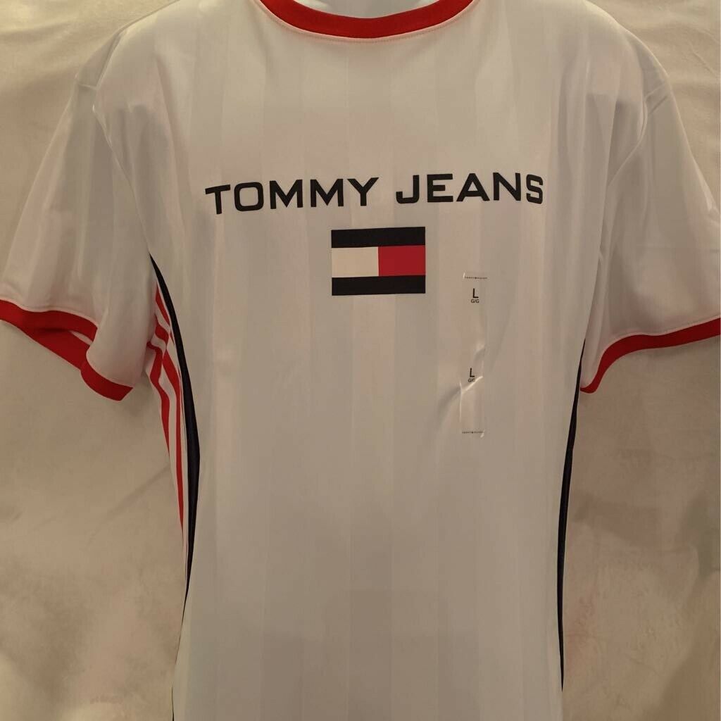 red black and white tommy hilfiger shirt