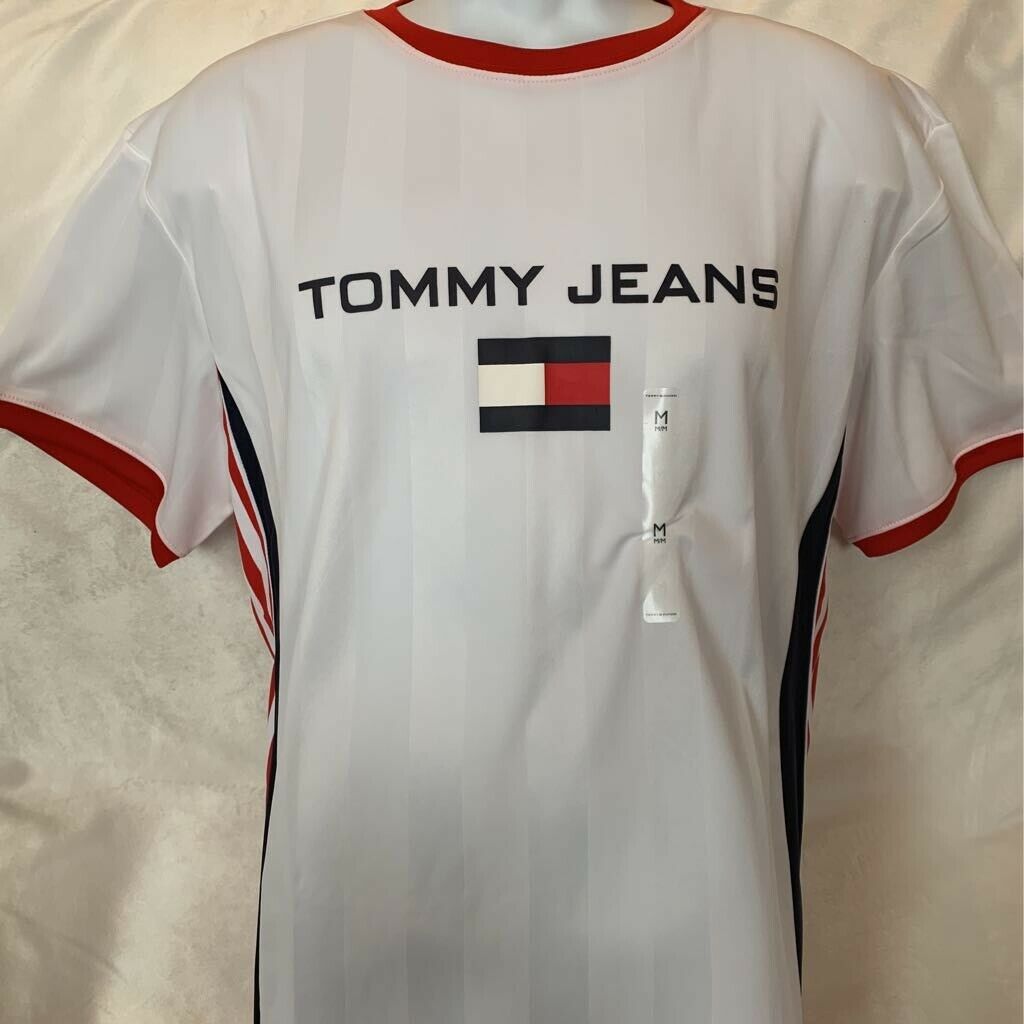 Tommy Hilfiger Jeans Jersey 45 White Red Crew Neck – Warehouse