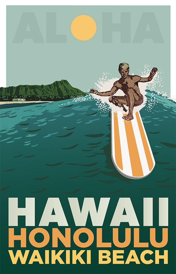 Surf Trip: Waikiki Beach, HI – LOST DOG Art & Frame