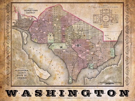 Vintage Map Of Washington Dc Washington DC Vintage Map – I Lost My Dog