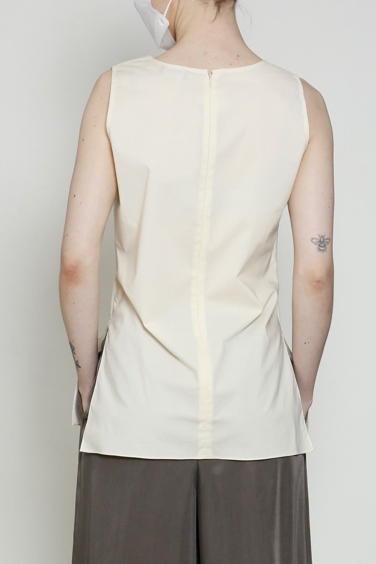 Paper Cotton Long Tank with Side Slits