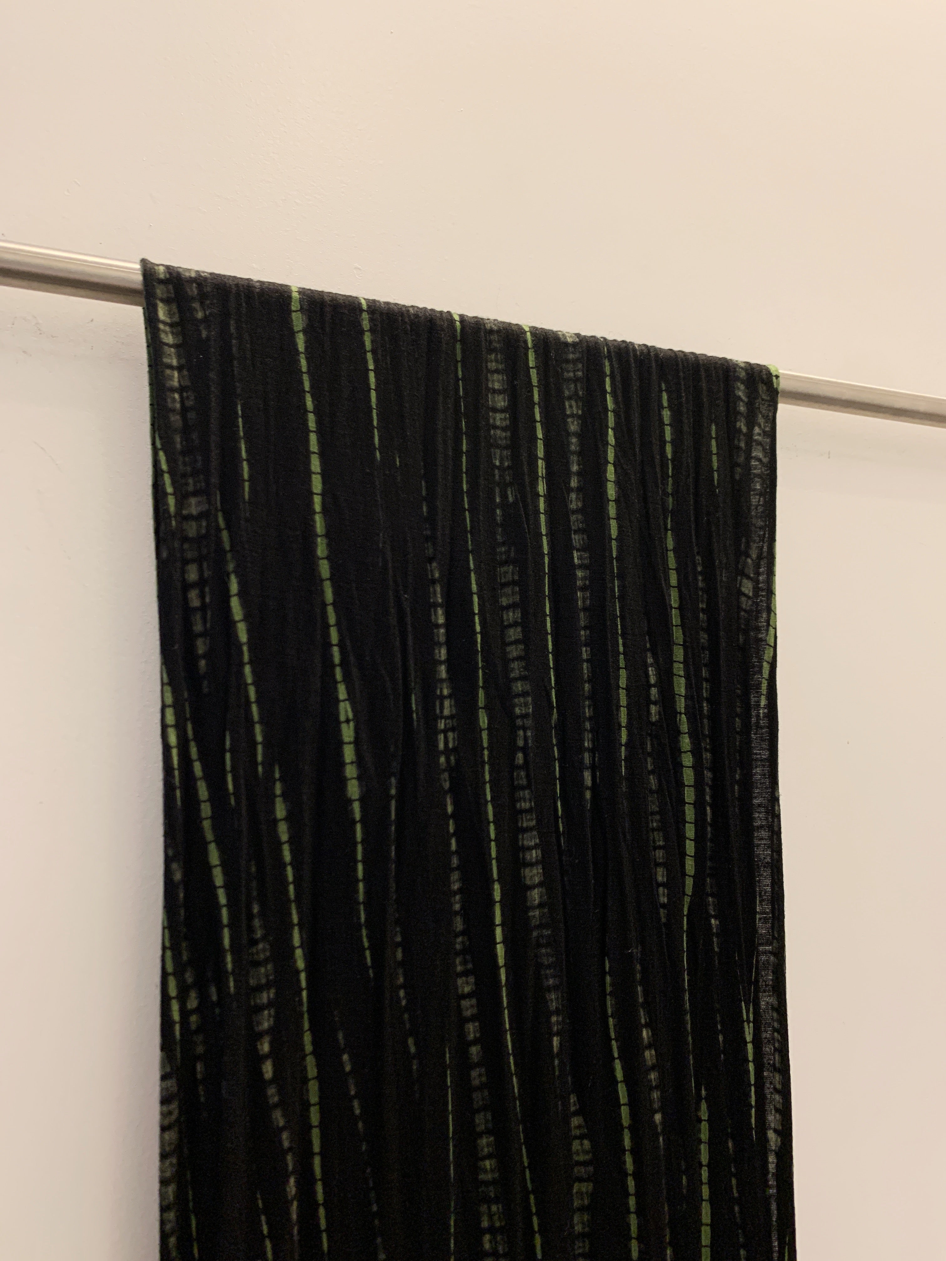One-of-a-Kind Green and Black Tie-Dye Effect Scarf