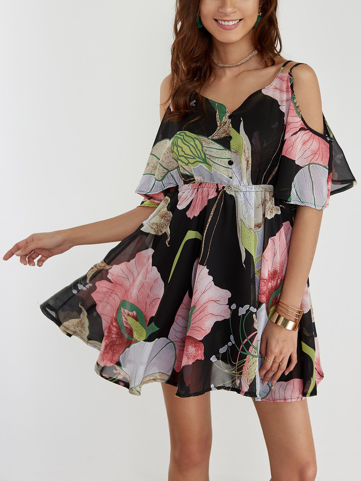 Backless Floral Dresses