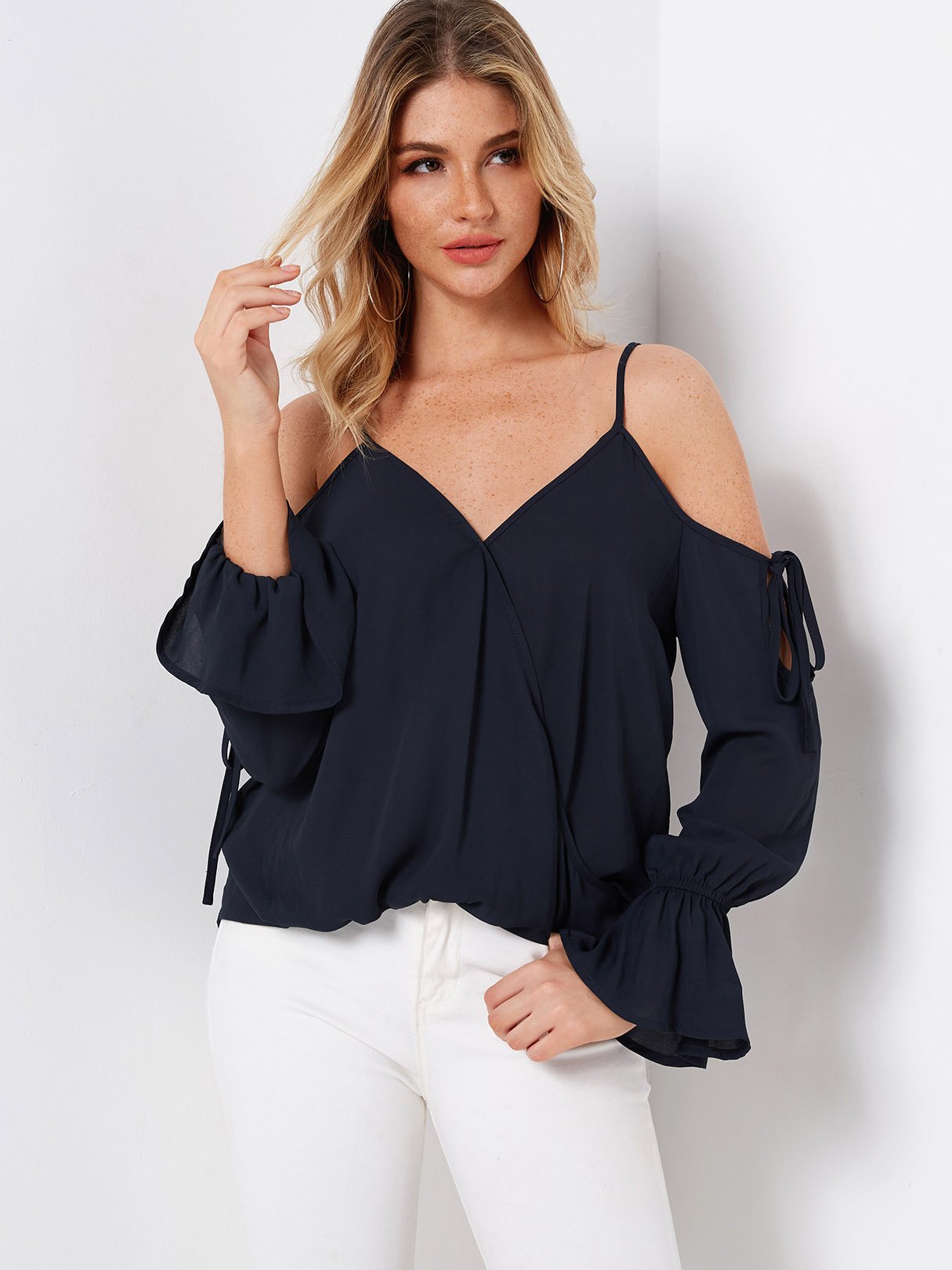 Crossed Collar Blouses