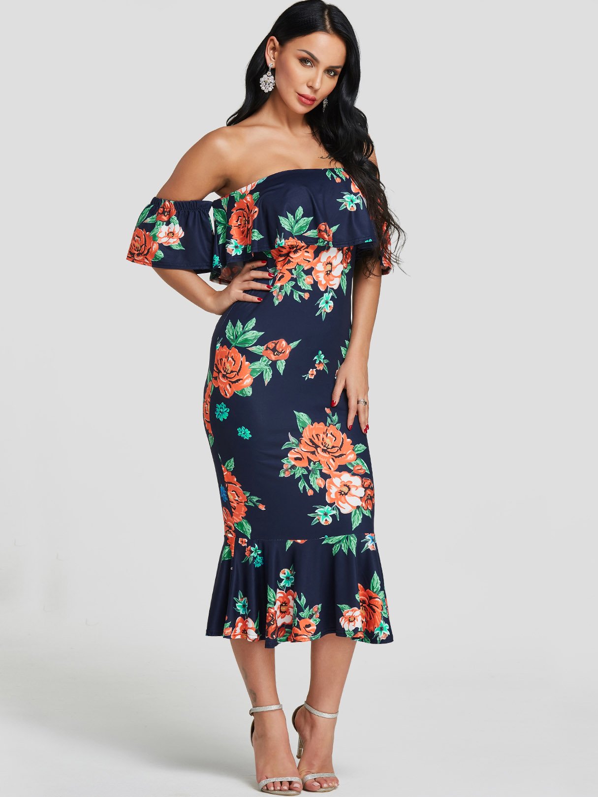 Flounced Hem Maxi Dresses