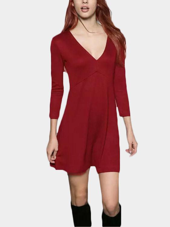 3/4 Sleeve V-Neck Dresses