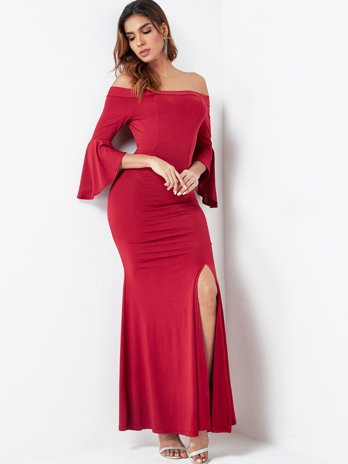 3/4 Sleeve Off The Shoulder Dresses