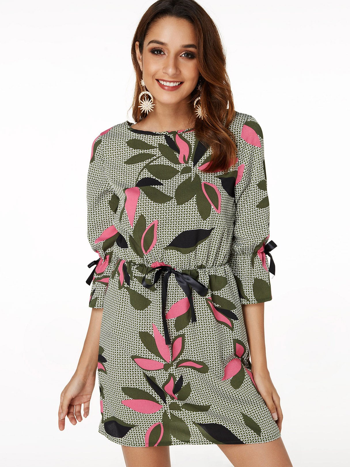 3/4 Sleeve Floral Dresses