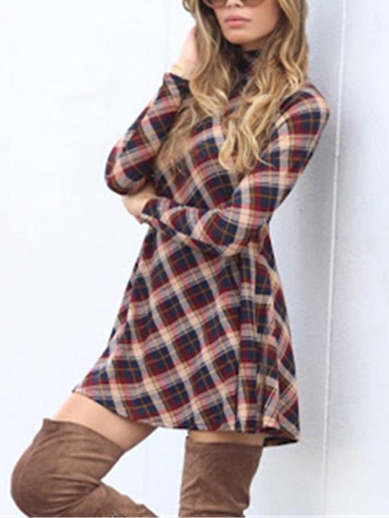 Chimney Collar Casual Dresses