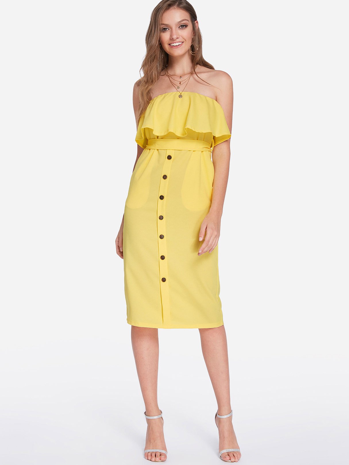 Self-Tie Midi Dresses