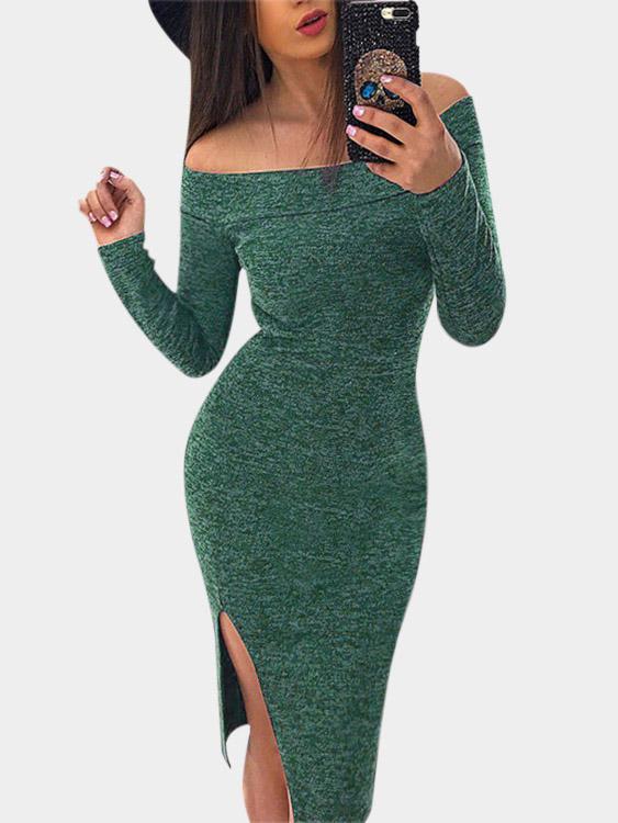 Green Off The Shoulder Dresses