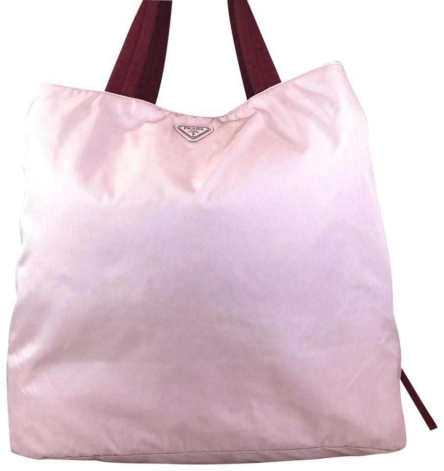 prada pink nylon tote