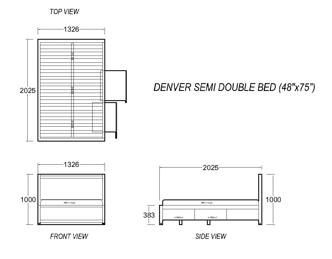 Denver Semi Double Bed 48x75 Mandaue Foam
