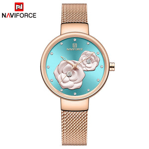 NAVIFORCE New Rose Gold Women Watches Dress Quartz Watch Ladies Top Brand Luxury Female Wrist Watch Girl Clock Relogio Feminin - Ding's Place 