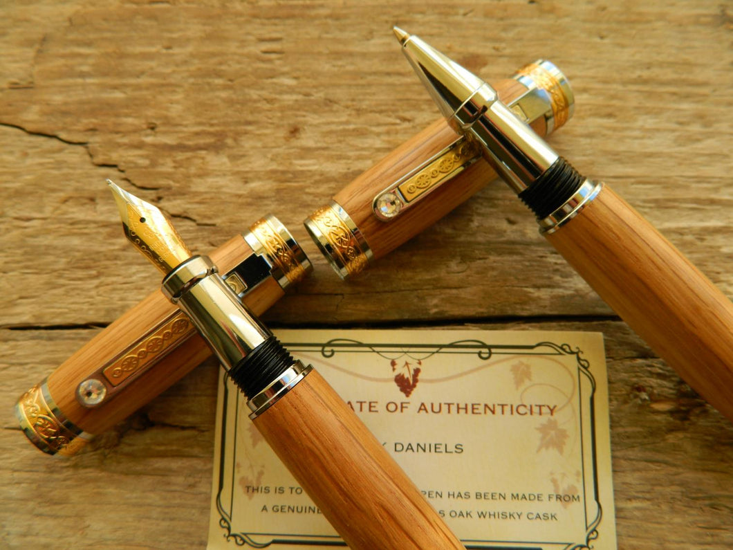 Suffolk King Fountain Pen/Rollerball Pen Gift Set Whiskey ...