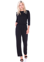 Load image into Gallery viewer, 3/4 Sleeve Solid Jumpsuit