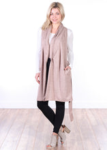 Load image into Gallery viewer, Long Sleeveless Cardigan Sweater with Pockets