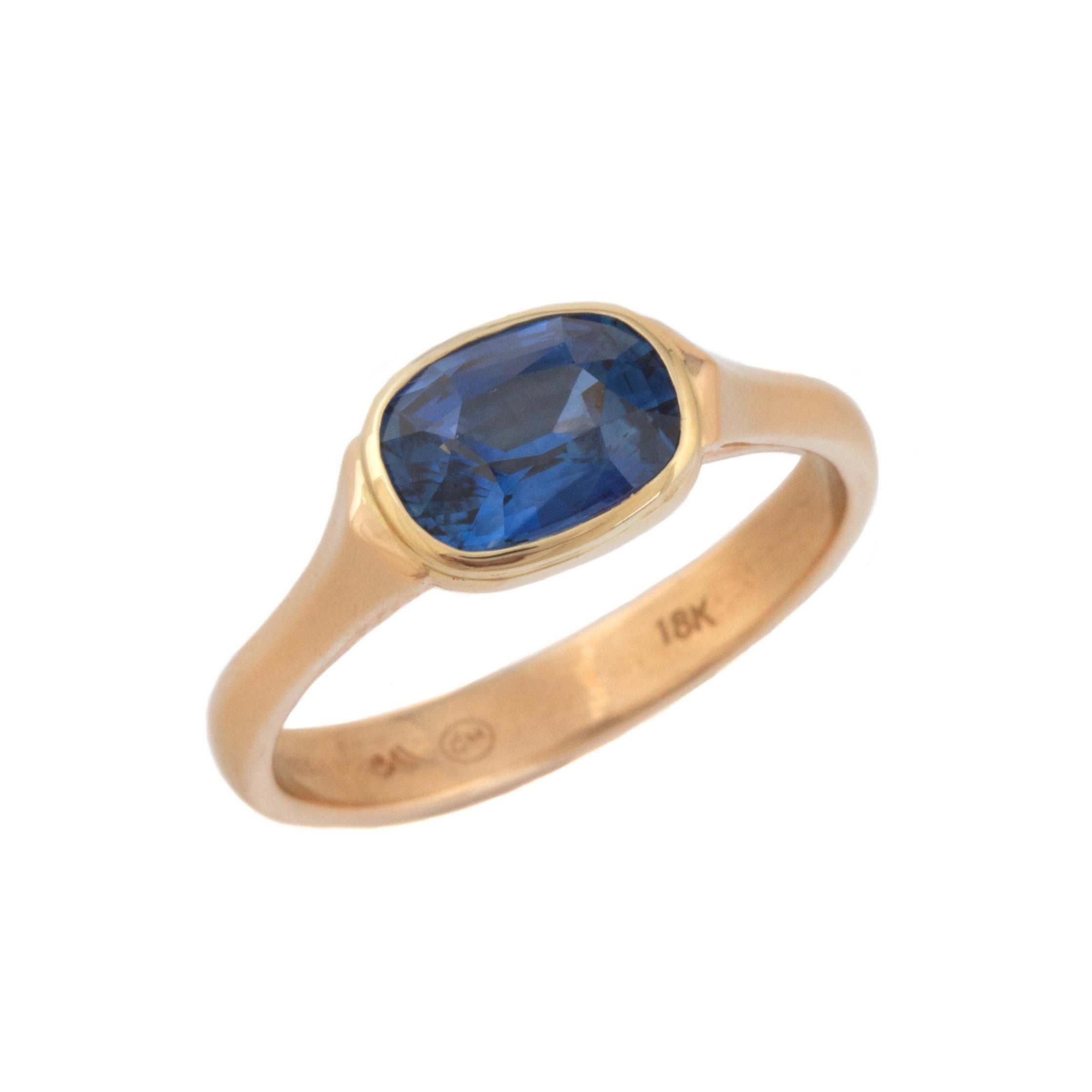 Lunette Style Blue Sapphire Ring – Caleb Meyer Studio