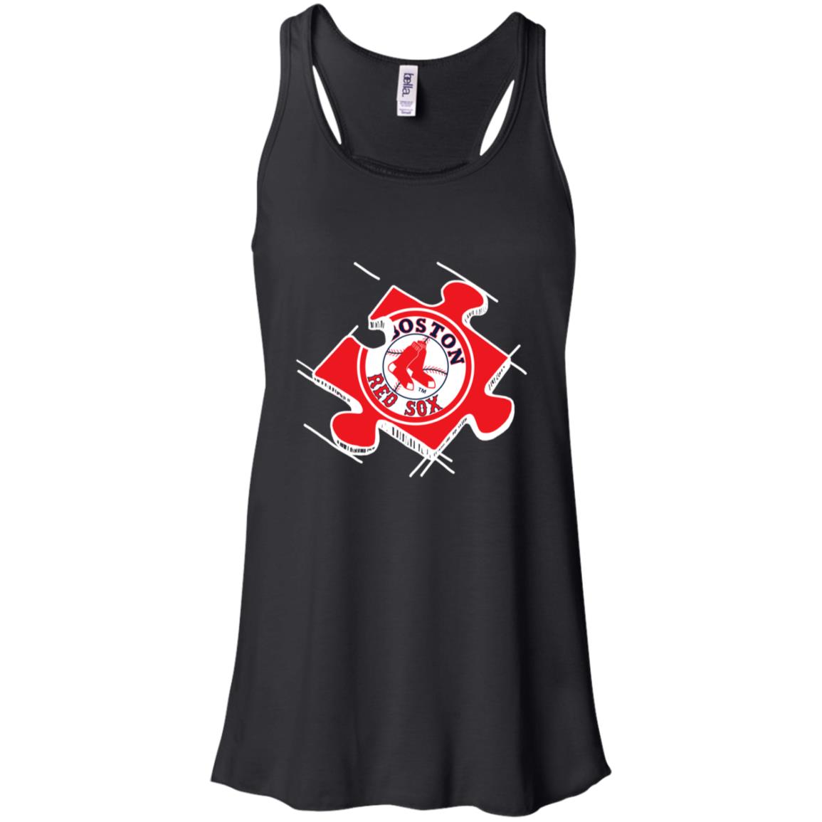 Boston Red Sox Autism Puzzle Piece Racerback Tank Shirts