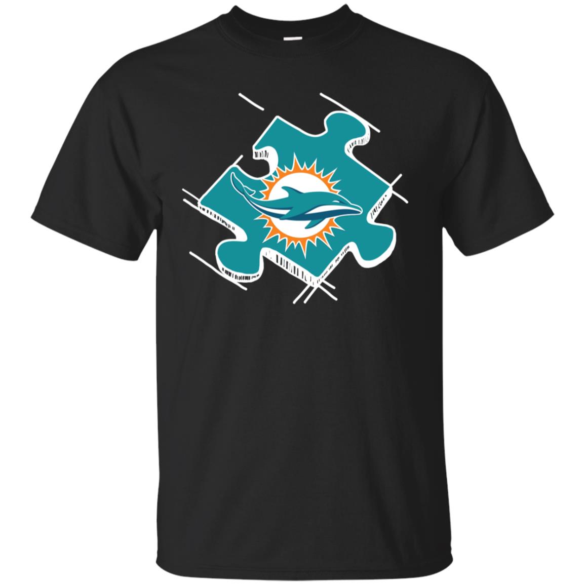 Miami Dolphins Autism Puzzle Piece T-shirt