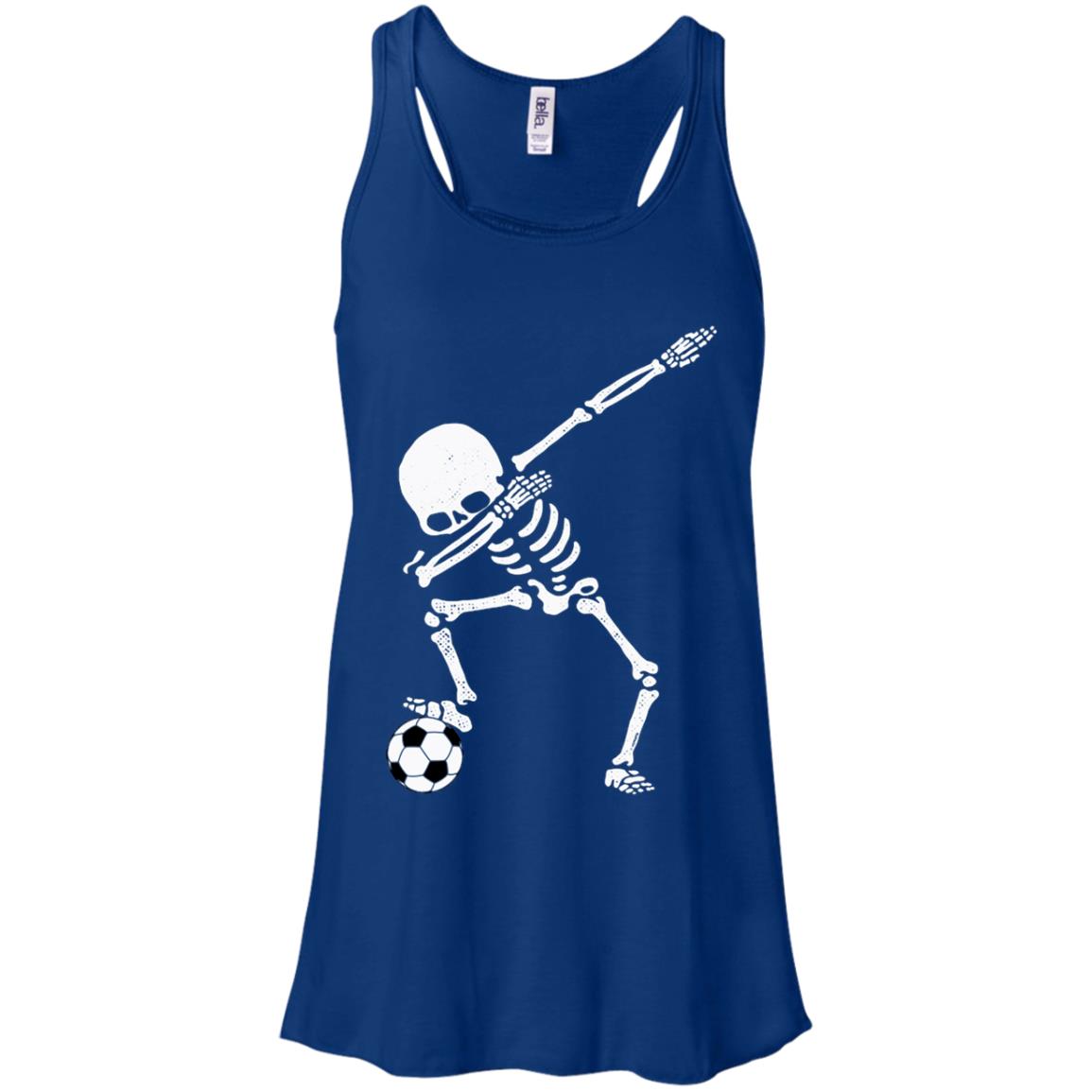 Halloween Dabbing Skeleton Soccer- Dab Pose Soccer Ball Halloween Gift Racerback Tank Shir