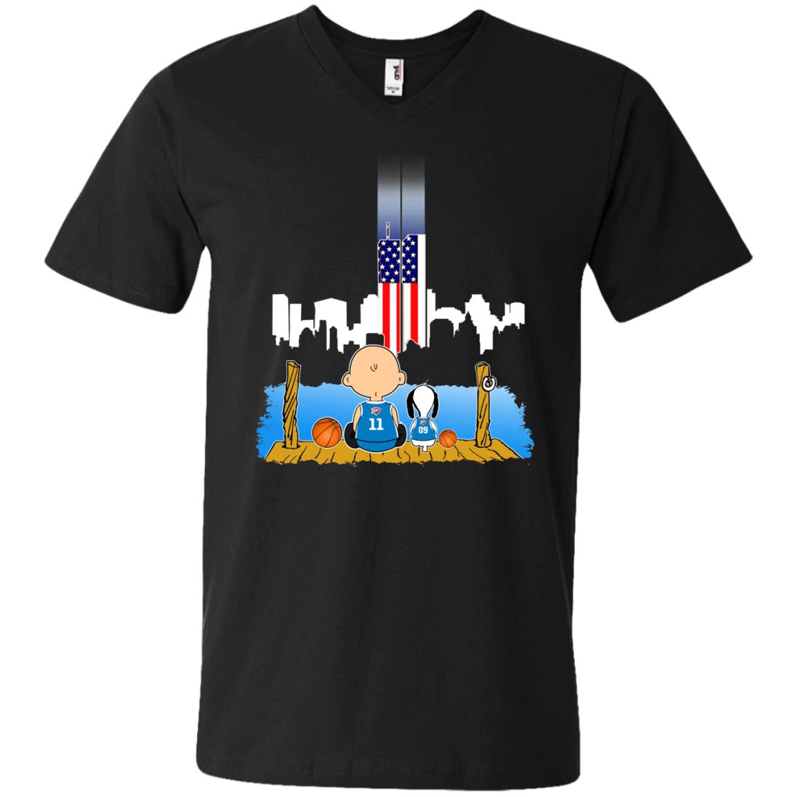Oklahoma City Thunder Fans Charlie And Snoopy Never Forget 11 September Memorial T-shirt