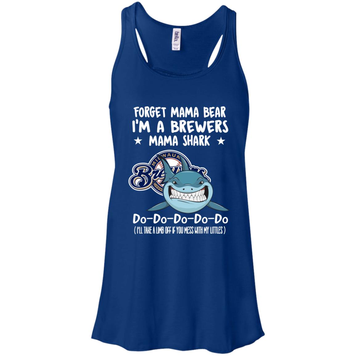 Forget Mama Bear I_m A Brewers Mama Shark Do Do Do Racerback Tank Shirts