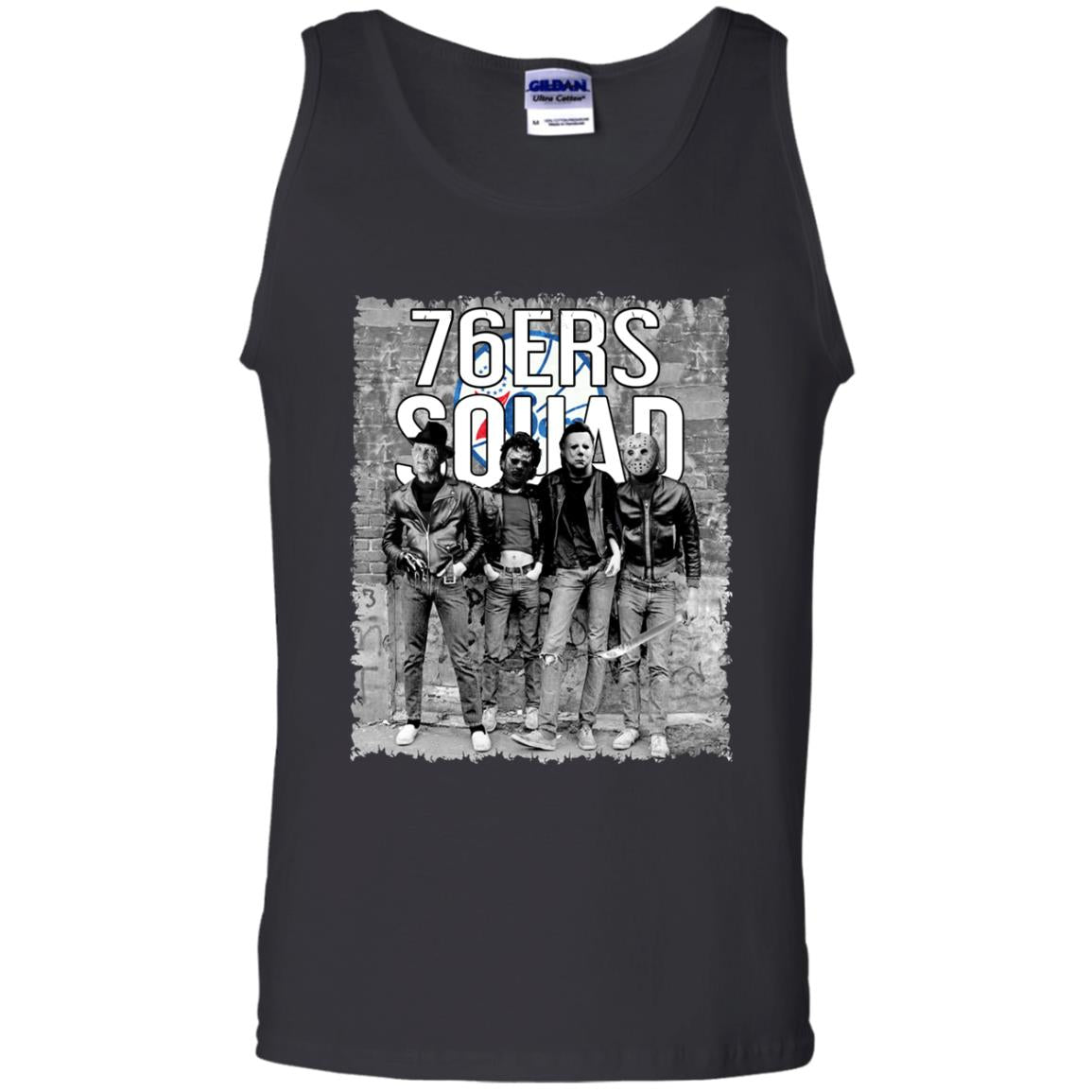 Halloween Freddy Jason Michael Myers 76ers Fans Leatherface Squad Tank Top Shirts