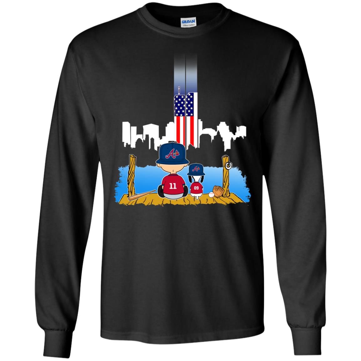 Atlanta Braves Fans Charlie And Snoopy Never Forget 11 September Memorial Tee T Shirt