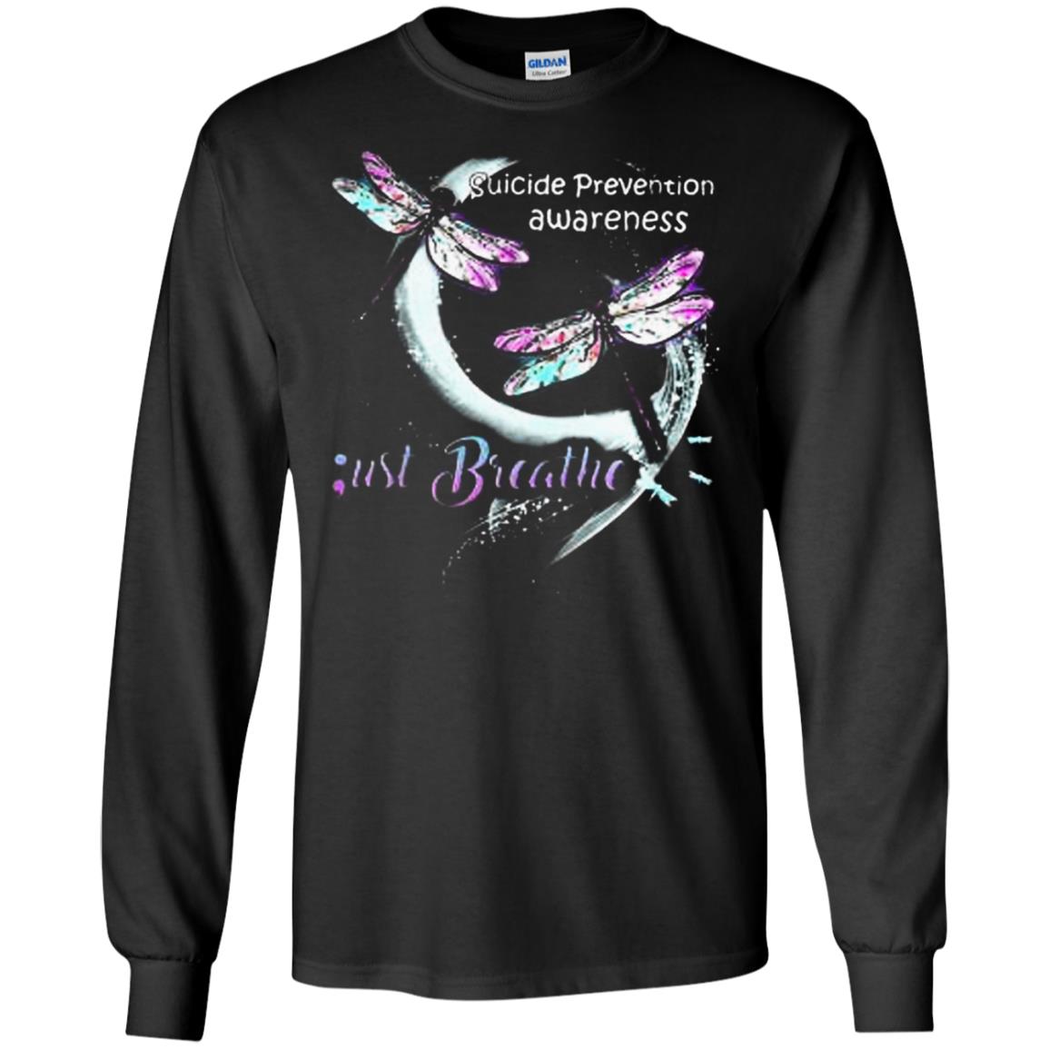 Suicide Prevention Awareness Just Breathe Dragonfly Trending Gift Ts Shirts