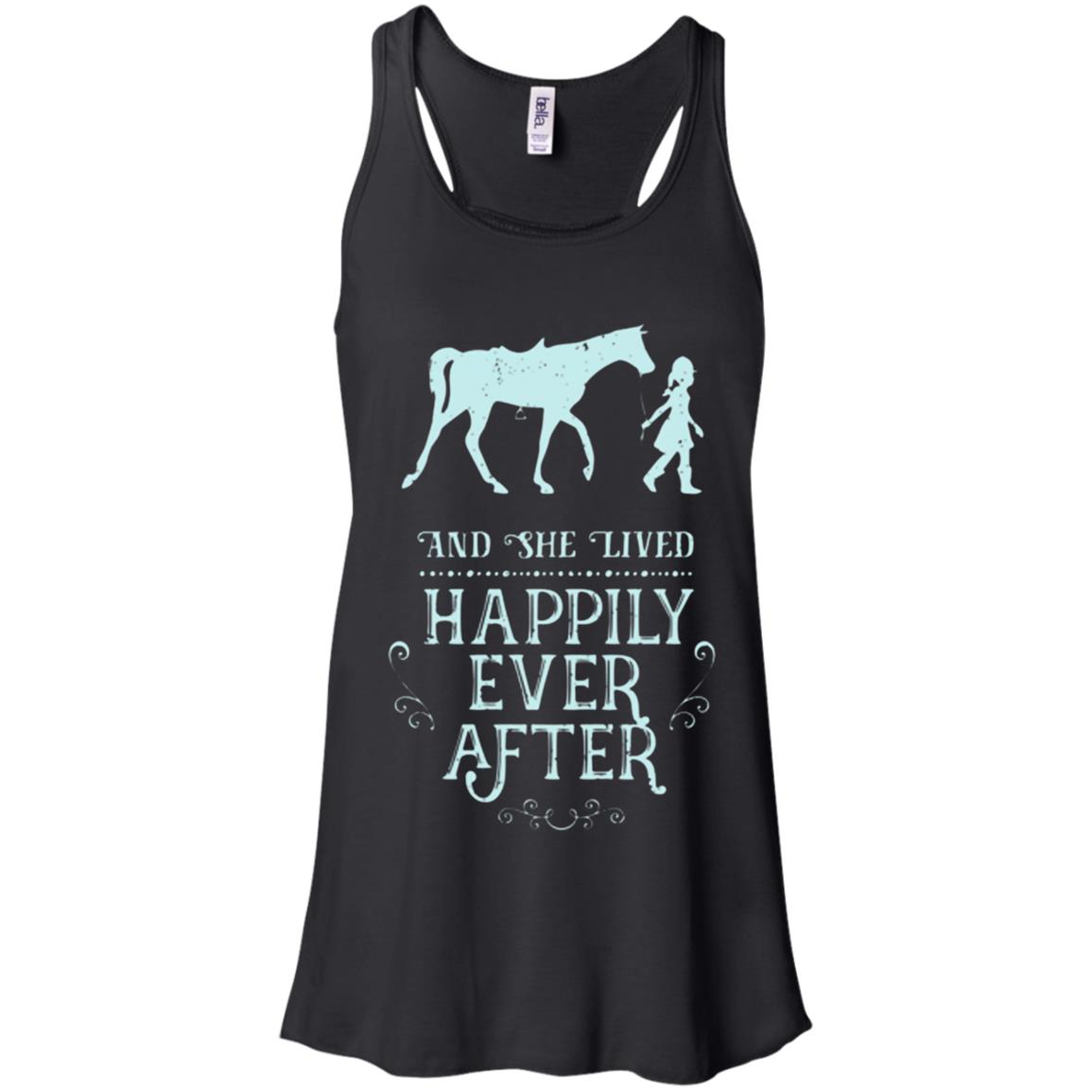 And She Lived Happily Ever After Horse Lady Racerback Tank Shirts