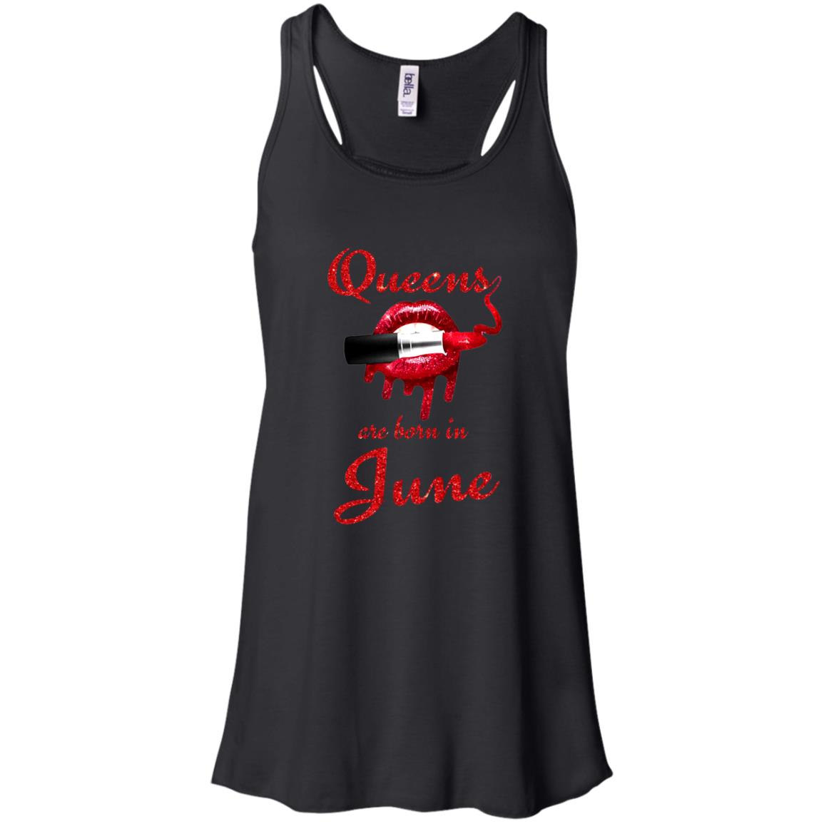 Queen Are Born In June Lipsitck Birthday Gift Racerback Tank Shirts