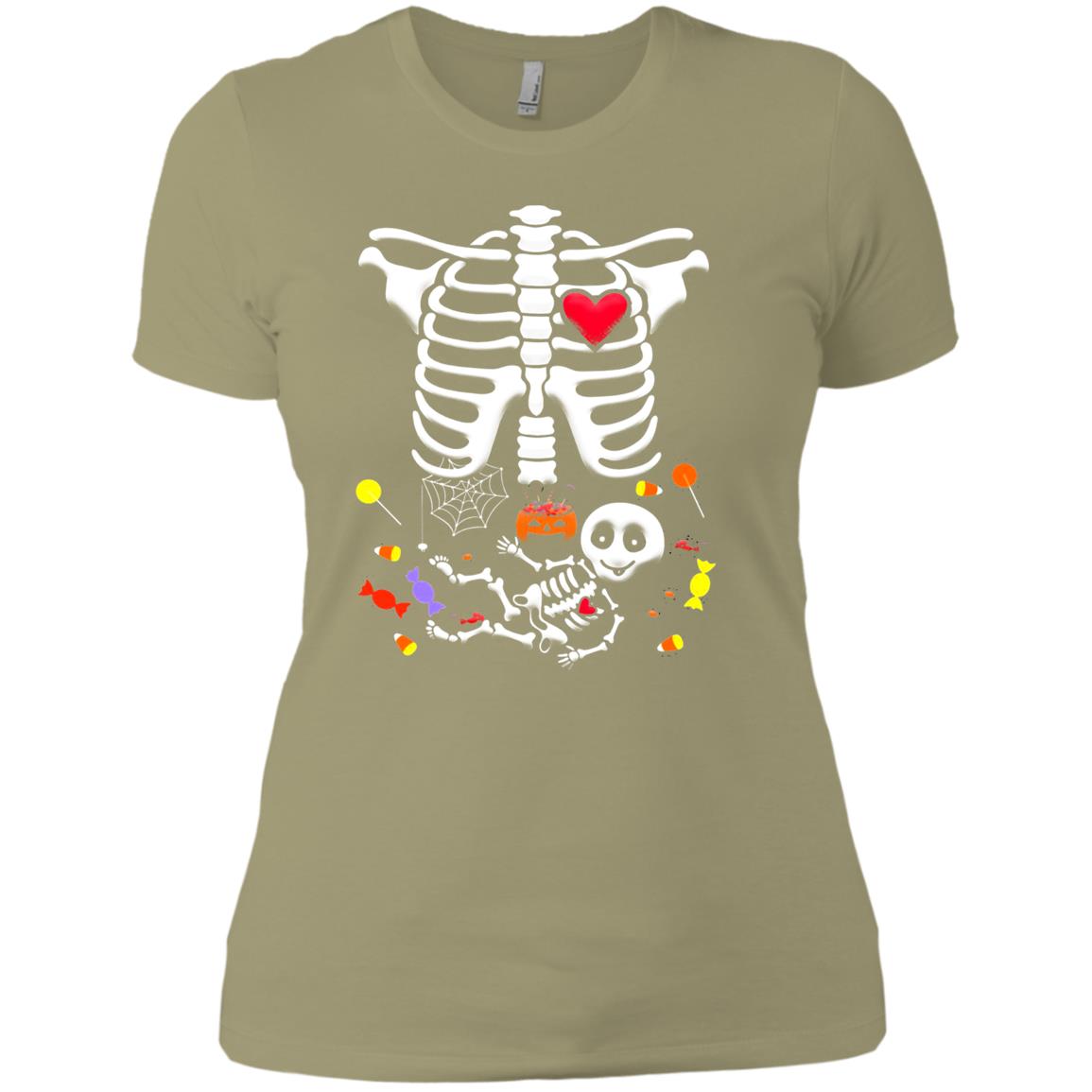 Pregnant Skeleton Candy Halloween Gift T-shirt