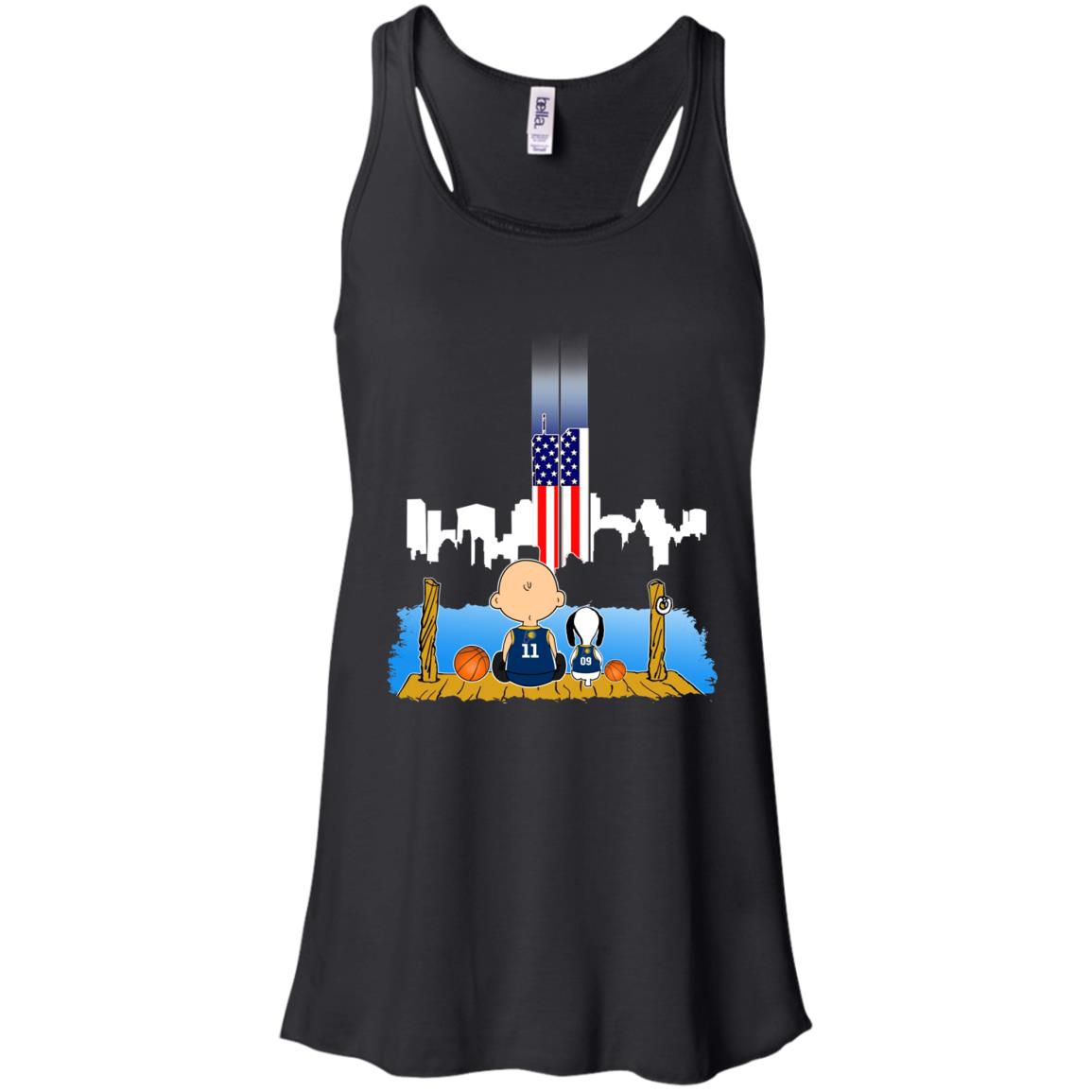 Indiana Pacers Fans Charlie And Snoopy Never Forget 11 September Memorial Racerback Tank Shirts