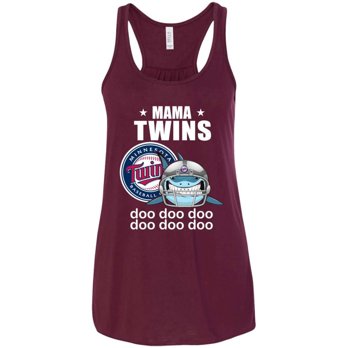 Mama Shark Minnesota Twins Doo Doo Doo Racerback Tank Shirts