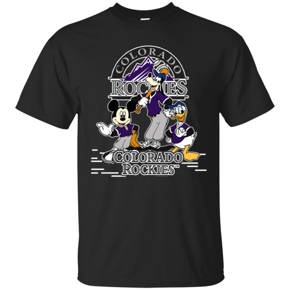 Mickey Goofy Donald Loves Colorado Rockies Teams Classic T-shirt