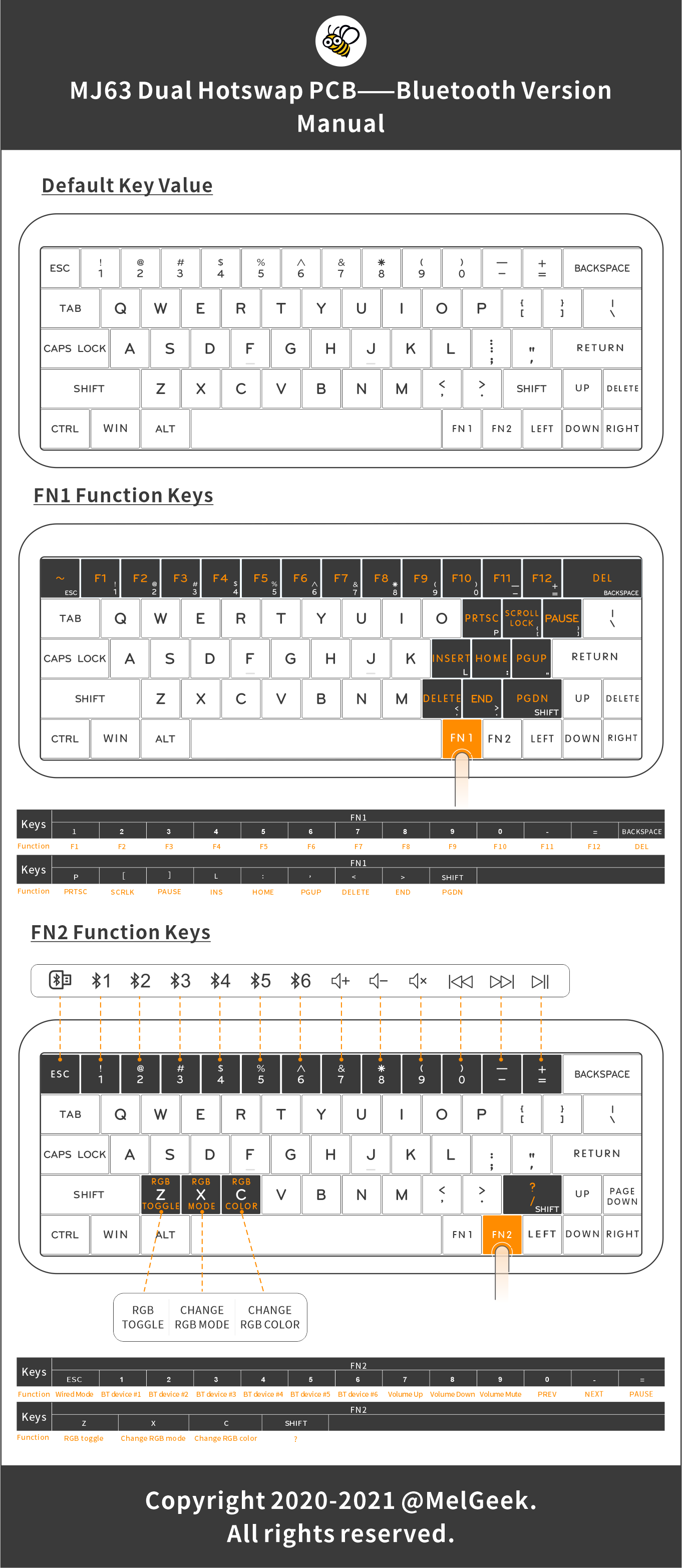 MJ63 PCB (Bluetooth version )User Manual